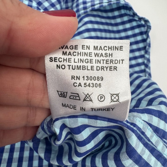 Jared Lang Shirt Men 3XL Blue Check Long Sleeve Button Up Lightweight Cotton - Picture 8 of 12